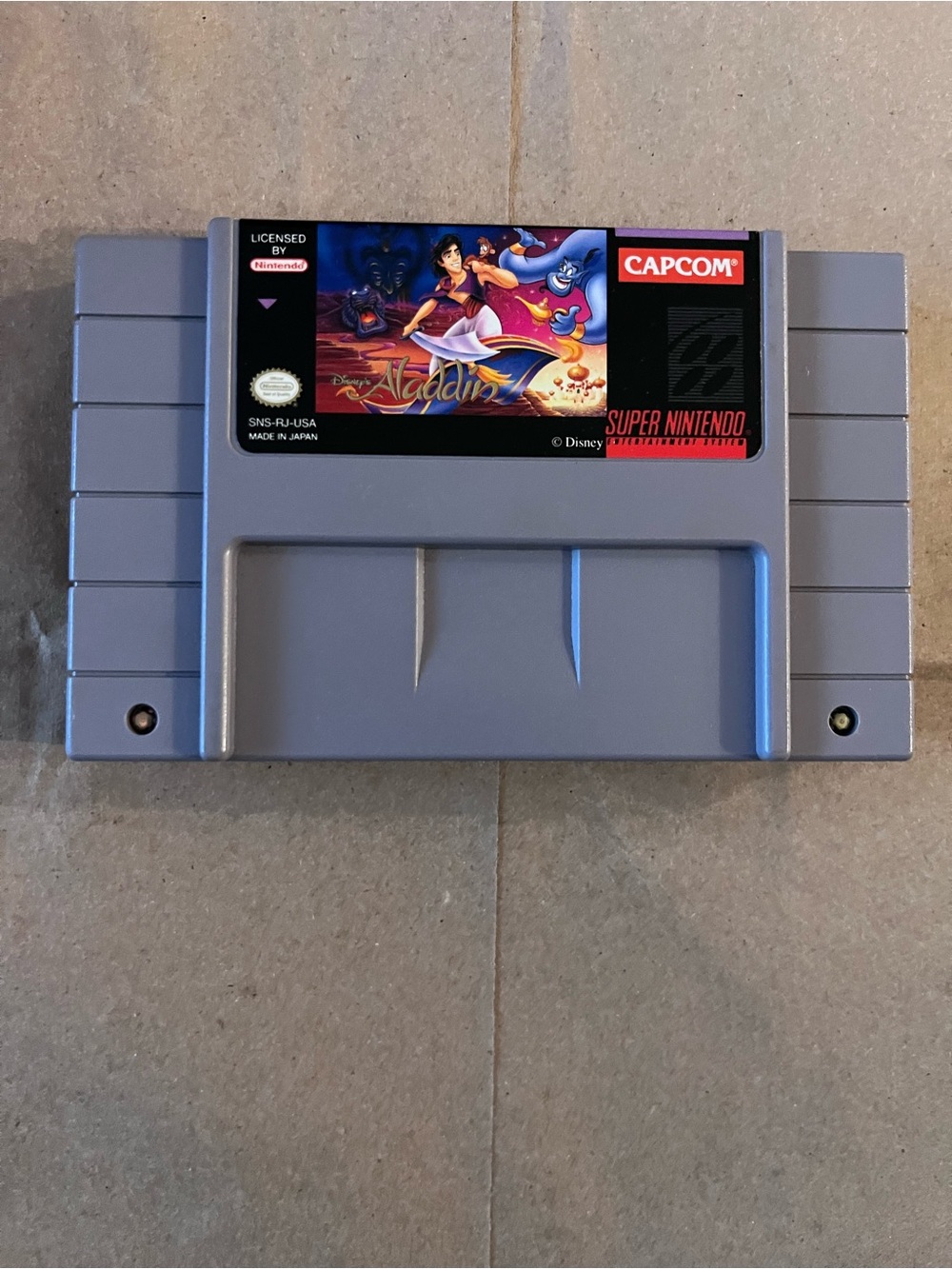 Aladdin Super Nintendo Game Cartridge - Gray